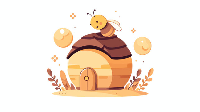 Beehive. Hand drawn cartoon honey icon. Doodle draw