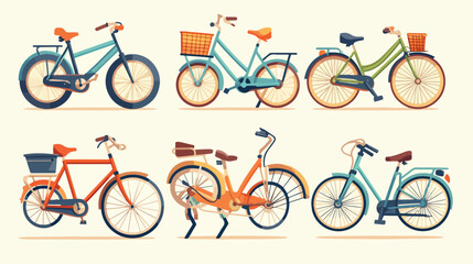 Bicycle icon 2d flat cartoon vactor illustration is