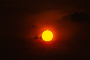 sunset over the clouds