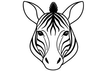 zebra head silhouette vector art illustration