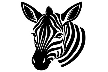 Fototapeta na wymiar zebra head silhouette vector art illustration