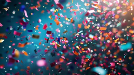 Dynamic and playful colorful explosions from confetti cannons make for the perfect party accessory - obrazy, fototapety, plakaty