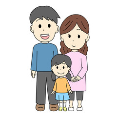 3人家族のイラスト