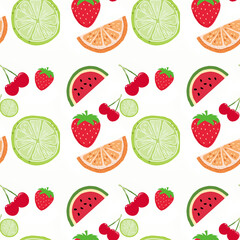 seamless pattern with fruits