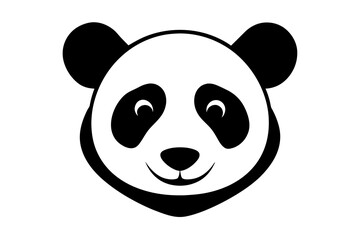 panda head silhouette vector art illustration