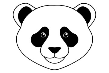 panda head silhouette vector art illustration