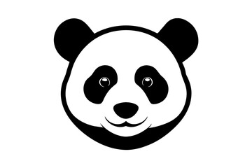 panda head silhouette vector art illustration