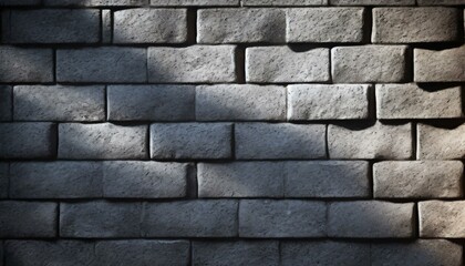 Gray brick wall texture with shadows.
