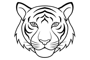 Tiger Head silhouette vector art illustration