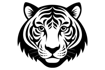 Tiger Head silhouette vector art illustration