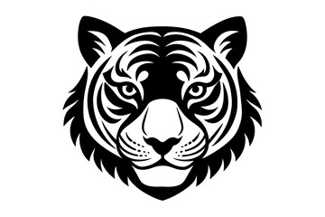 Tiger Head silhouette vector art illustration