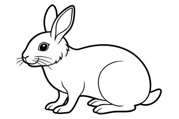 rabbit silhouette vector art illustration