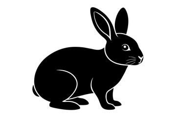 rabbit silhouette vector art illustration