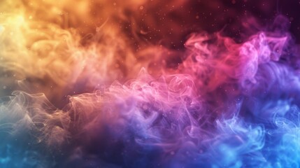 Layers of vividlycolored smoke blend seamlessly adding a touch of mystique and wonder to the atmosphere. - obrazy, fototapety, plakaty