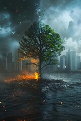 Adapting to the Changing Climate A Surreal Depiction of Extreme Weather s Impact on Urban Landscapes