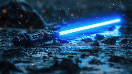 Obraz premium Blue galactic lightsaber tool