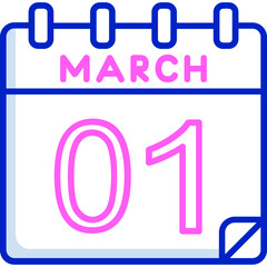 1 March Vector Icon Design