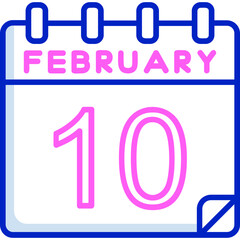 10 February Vector Icon Design