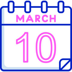 10 March Vector Icon Design