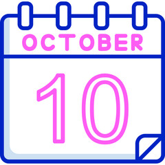 10 October Vector Icon Design