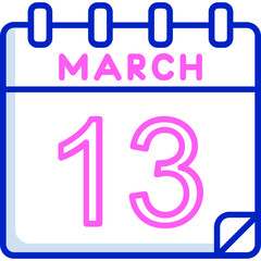 13 March Vector Icon Design