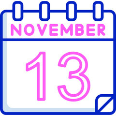 13 November Vector Icon Design