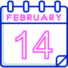14 February Vector Icon Design
