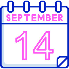 14 September Vector Icon Design