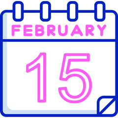 15 February Vector Icon Design