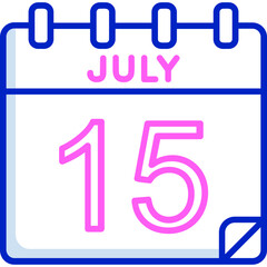 15 July Vector Icon Design