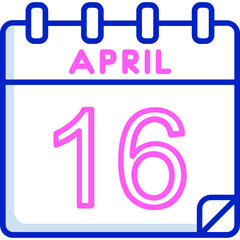 16 April Vector Icon Design