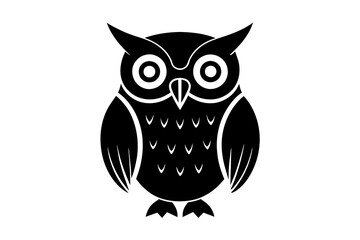 Owl silhouette vector art illustration