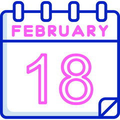 18 February Vector Icon Design