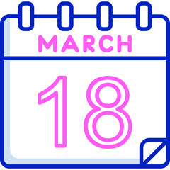 18 March Vector Icon Design