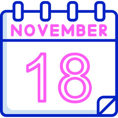 18 November Vector Icon Design