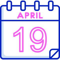 19 April Vector Icon Design