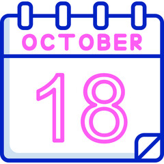 18 October Vector Icon Design