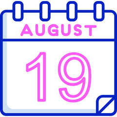 19 August Vector Icon Design