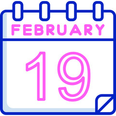 19 February Vector Icon Design