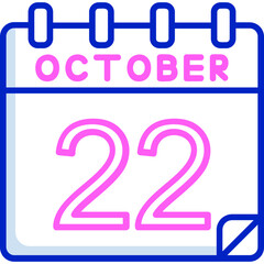 22 October Vector Icon Design