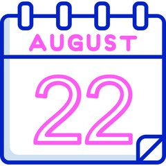 22 August Vector Icon Design