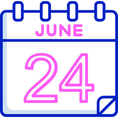 24 June Vector Icon Design
