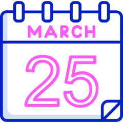 25 March Vector Icon Design