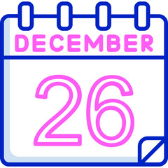 26 December Vector Icon Design
