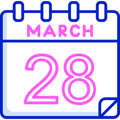 28 March Vector Icon Design