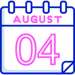 4 August Vector Icon Design
