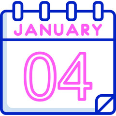 4 January Vector Icon Design