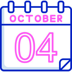 4 October Vector Icon Design