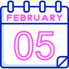 5 February Vector Icon Design