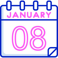8 January Vector Icon Design